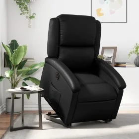 Sillón reclinable elevable eléctrico de cuero sintético negro de , Sillones - Ref: Foro24-3204240, Precio: 331,48 €, Descuent...