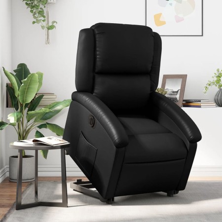 Sillón reclinable elevable eléctrico de cuero sintético negro de , Sillones - Ref: Foro24-3204240, Precio: 340,13 €, Descuent...