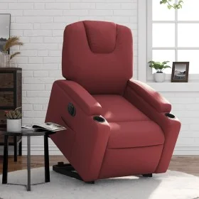 Sillón elevable eléctrico cuero artificial rojo tinto de , Sillones - Ref: Foro24-3204448, Precio: 362,76 €, Descuento: %