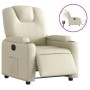 Sillón reclinable eléctrico de cuero sintético crema de , Sillones - Ref: Foro24-3204417, Precio: 270,52 €, Descuento: %