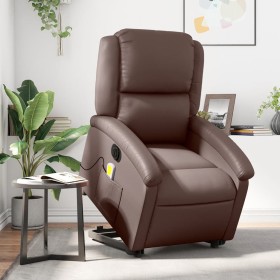 Sillón de masaje elevable eléctrico cuero sintético marrón de , Sillones - Ref: Foro24-3204249, Precio: 336,61 €, Descuento: %