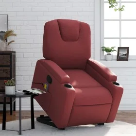 Sillón reclinable de masaje de pie cuero artificial rojo tinto de , Sillones - Ref: Foro24-3204441, Precio: 334,13 €, Descuen...