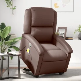 Sillón reclinable de masaje de pie de cuero sintético marrón de , Sillones - Ref: Foro24-3204235, Precio: 313,22 €, Descuento: %
