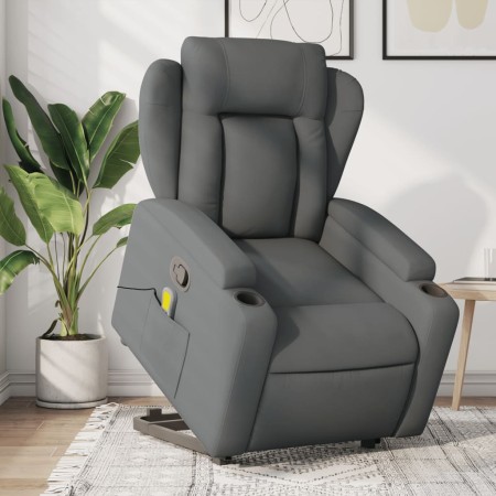 Silla de masaje reclinable de pie de tela gris oscuro de , Sillones - Ref: Foro24-3204495, Precio: 299,33 €, Descuento: %