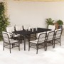 Set comedor para jardín 9 pzas y cojines ratán sintético marrón en Conjuntos de jardín | Comprar online en Foru.es
