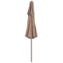 Sombrilla de dos pisos palo de madera 270 cm gris topo de vidaXL, Sombrillas - Ref: Foro24-44520, Precio: 113,45 €, Descuento: %