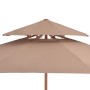 Sombrilla de dos pisos palo de madera 270 cm gris topo de vidaXL, Sombrillas - Ref: Foro24-44520, Precio: 113,45 €, Descuento: %