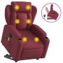 Sillón reclinable de masaje elevable tela rojo tinto de , Sillones - Ref: Foro24-3204497, Precio: 321,52 €, Descuento: %