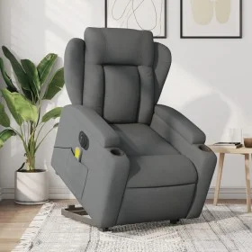 Sillón de masaje eléctrico reclinable elevable tela gris oscuro de , Sillones - Ref: Foro24-3204519, Precio: 367,92 €, Descue...