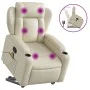 Cream-colored artificial leather foot massage recliner by , Armchairs - Ref: Foro24-3204552, Price: 351,42 €, Discount: %