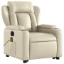 Sillón reclinable de masaje de pie cuero artificial color crema de , Sillones - Ref: Foro24-3204552, Precio: 328,27 €, Descue...