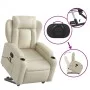 Cream-colored artificial leather foot massage recliner by , Armchairs - Ref: Foro24-3204552, Price: 351,42 €, Discount: %
