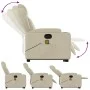 Cream-colored artificial leather foot massage recliner by , Armchairs - Ref: Foro24-3204552, Price: 351,42 €, Discount: %