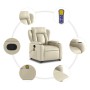 Sillón reclinable de masaje de pie cuero artificial color crema de , Sillones - Ref: Foro24-3204552, Precio: 328,27 €, Descue...