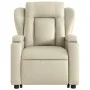 Cream-colored artificial leather foot massage recliner by , Armchairs - Ref: Foro24-3204552, Price: 351,42 €, Discount: %