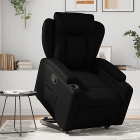 Sillón reclinable elevable cuero artificial negro de , Sillones - Ref: Foro24-3204544, Precio: 284,86 €, Descuento: %