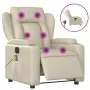 Sillón de masaje reclinable eléctrico cuero sintético crema de , Sillones - Ref: Foro24-3204538, Precio: 312,35 €, Descuento: %