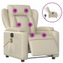Sillón de masaje reclinable eléctrico cuero sintético crema de , Sillones - Ref: Foro24-3204538, Precio: 308,71 €, Descuento: %