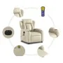 Sillón de masaje reclinable eléctrico cuero sintético crema de , Sillones - Ref: Foro24-3204538, Precio: 312,35 €, Descuento: %