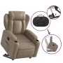 Sillón reclinable elevable cuero artificial color capuchino de , Sillones - Ref: Foro24-3204550, Precio: 316,22 €, Descuento: %