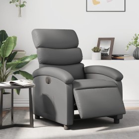 Sillón reclinable eléctrico de cuero sintético gris de , Sillones - Ref: Foro24-3204029, Precio: 238,22 €, Descuento: %