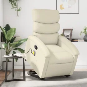 Sillón de masaje elevable eléctrico cuero sintético crema de , Sillones - Ref: Foro24-3204062, Precio: 337,83 €, Descuento: %