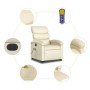 Sillón de masaje elevable eléctrico cuero sintético crema de , Sillones - Ref: Foro24-3204062, Precio: 336,69 €, Descuento: %