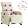 Sillón de masaje reclinable eléctrico cuero sintético crema de , Sillones - Ref: Foro24-3204034, Precio: 254,09 €, Descuento: %