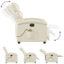 Sillón de masaje reclinable eléctrico cuero sintético crema de , Sillones - Ref: Foro24-3204034, Precio: 275,78 €, Descuento: %