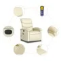 Sillón de masaje reclinable eléctrico cuero sintético crema de , Sillones - Ref: Foro24-3204034, Precio: 254,09 €, Descuento: %