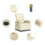 Sillón de masaje reclinable eléctrico cuero sintético crema de , Sillones - Ref: Foro24-3204034, Precio: 275,78 €, Descuento: %