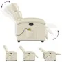 Sillón reclinable de masaje de pie cuero artificial color crema de , Sillones - Ref: Foro24-3204048, Precio: 286,96 €, Descue...