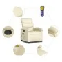 Sillón reclinable de masaje de pie cuero artificial color crema de , Sillones - Ref: Foro24-3204048, Precio: 286,96 €, Descue...