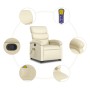 Sillón reclinable de masaje de pie cuero artificial color crema de , Sillones - Ref: Foro24-3204048, Precio: 295,83 €, Descue...