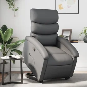 Sillón reclinable elevable cuero artificial gris de , Sillones - Ref: Foro24-3204043, Precio: 279,30 €, Descuento: %