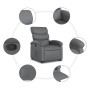 Sillón reclinable elevable cuero artificial gris de , Sillones - Ref: Foro24-3204043, Precio: 261,28 €, Descuento: %