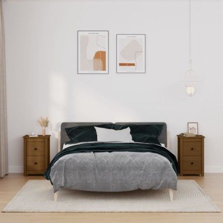 Mesitas de noche 2 uds madera de pino marrón miel 40x35x61,5 cm de vidaXL, Mesitas de noche - Ref: Foro24-820953, Precio: 88,...