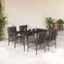 Set comedor de jardín 5 piezas con cojines ratán sintético gris en Conjuntos de jardín | Comprar online en Foru.es