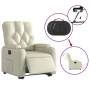 Sillón reclinable elevable eléctrico de cuero sintético crema de , Sillones - Ref: Foro24-3204787, Precio: 323,42 €, Descuent...
