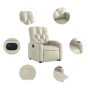 Sillón reclinable elevable eléctrico de cuero sintético crema de , Sillones - Ref: Foro24-3204787, Precio: 323,42 €, Descuent...
