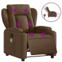 Electric massage recliner brown fabric by , Armchairs - Ref: Foro24-3204474, Price: 288,32 €, Discount: %