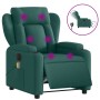 Sillón reclinable de masaje eléctrico tela verde oscuro de , Sillones - Ref: Foro24-3204476, Precio: 296,32 €, Descuento: %