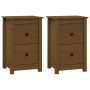 Mesitas de noche 2 uds madera de pino marrón miel 40x35x61,5 cm de vidaXL, Mesitas de noche - Ref: Foro24-820953, Precio: 88,...