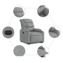 Sillón reclinable elevable de tela gris claro de , Sillones - Ref: Foro24-3206645, Precio: 270,45 €, Descuento: %