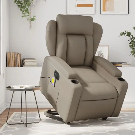 Sillón reclinable de masaje eléctrico cuero sintético capuchino de , Sillones - Ref: Foro24-3204571, Precio: 382,63 €, Descue...