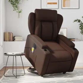 Brown synthetic leather electric lift massage chair by , Armchairs - Ref: Foro24-3204567, Price: 381,77 €, Discount: %
