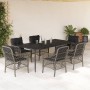 Set comedor jardín 7 pzas y cojines ratán sintético gris en Conjuntos de jardín | Comprar online en Foru.es