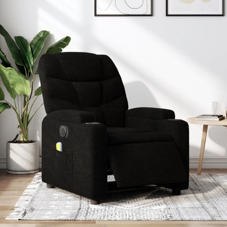 Sillón reclinable de masaje eléctrico tela negro de , Sillones - Ref: Foro24-3204586, Precio: 249,19 €, Descuento: %