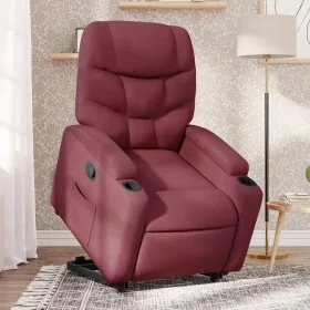 Sillón reclinable elevable tela rojo tinto de , Sillones - Ref: Foro24-3204599, Precio: 310,72 €, Descuento: %
