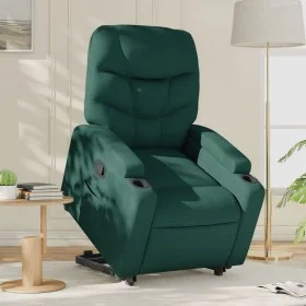 Sillón reclinable elevable tela verde oscuro de , Sillones - Ref: Foro24-3204602, Precio: 283,55 €, Descuento: %